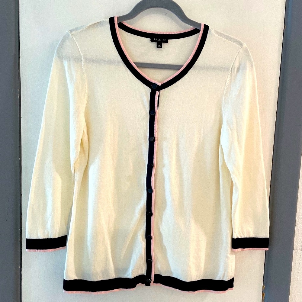 Talbots Off White cardigan